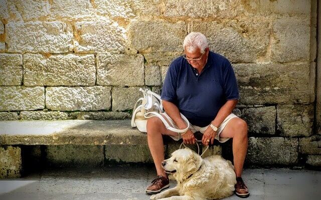 man with dog